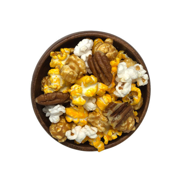 Cheese, Caramel and Plain Popcorn with Pecans