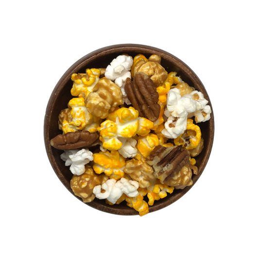 Cheese, Caramel and Plain Popcorn with Pecans